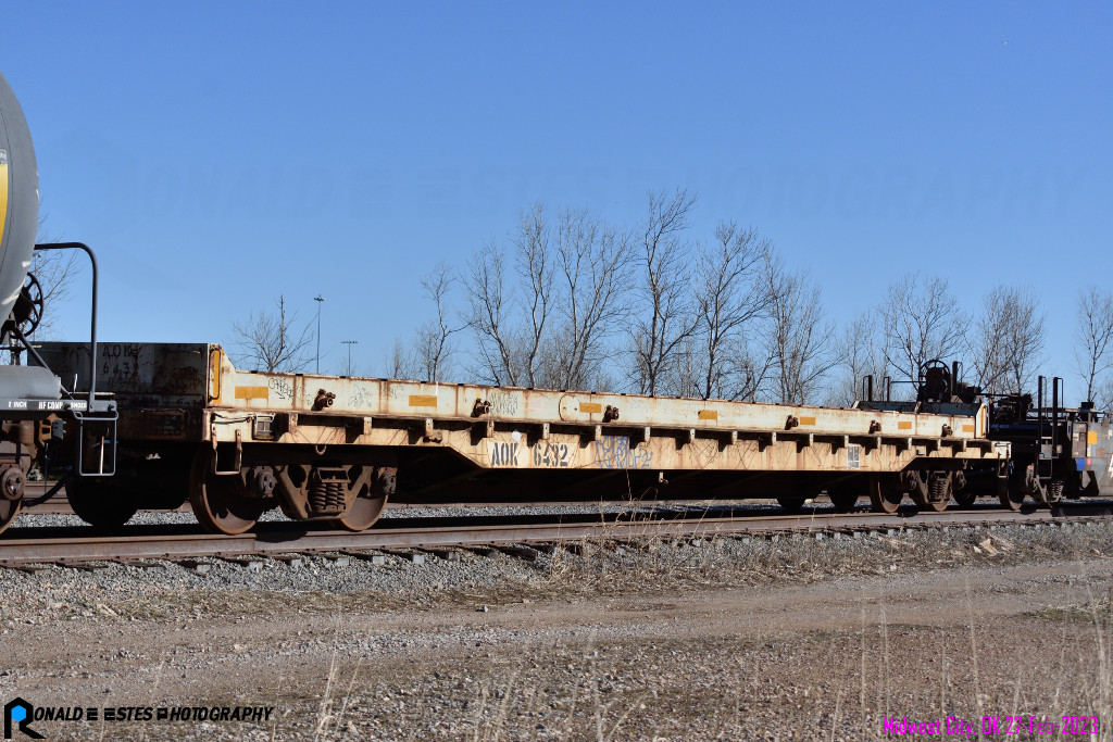 PRN2023020194_499 27-Feb-2023 Arkansas Oklahoma AOK 6432 Flat Car specialty MOW Wheel Loading 56’ 8” BLT/NEW 07-1977	